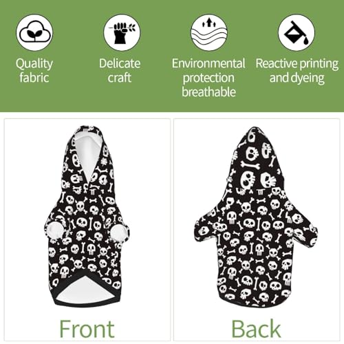 Sudadera Halloween para perro con capucha temática calavera miniatura 4