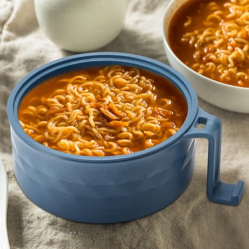 Romooa 2 Sets 40 oz Microwave Ramen Bowl with Handles, Dark Green,Dark Blue by Romooa - Used condition - Image 5