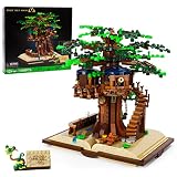 VEPOWER Ideas Baumhaus Bauspielzeug,Friends Baumhaus mit LED Licht und Beide Blättersets ,Zimmerdeko und Geschenk für Erwachsene und Jugendliche ,12+ Mädchen Jungen(1008 Stück)