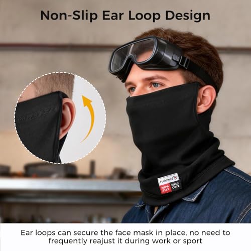 Image of Fullsheild FR Face Mask Summer FR Neck Gaiter Lightweight FR Neck Protector | FR Face Mask for Men Summer FR Neck Gaiter Lightweight Welding Hood Face Cover Flame Resistant Welding Neck Protector