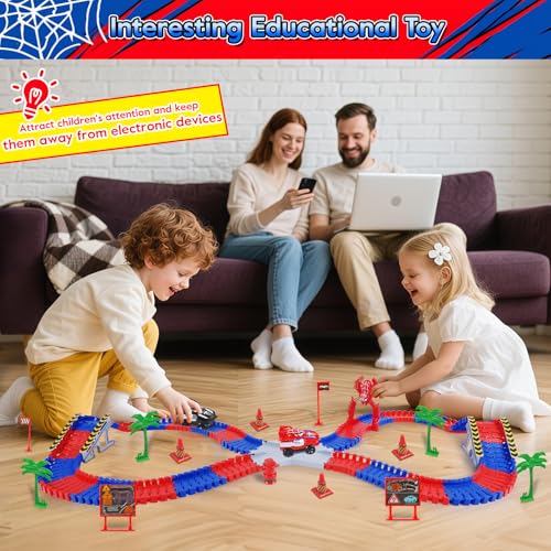 Image of Spider Toys Race Car Track Monster Truck Tracks for Kid Toddler, 212 PCS