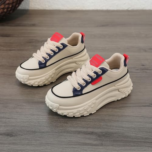 Women's Fashion Chunky Sneakers Lace Up Platform Sneakers Mesh Breathable Casual Walking Shoes2
