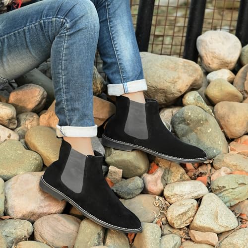 Image of Blue Leather By Centrino Genuine Leather Men's Formal and Casual Leather Boots | Versatile and Sophisticated Chelsea Boots for Every Season | Fashionable Elegant Boots for Any Occasion (3964)