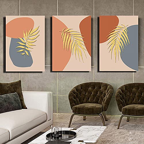 Feuille d'or toile peinture abstraite au design scandinave raffiné