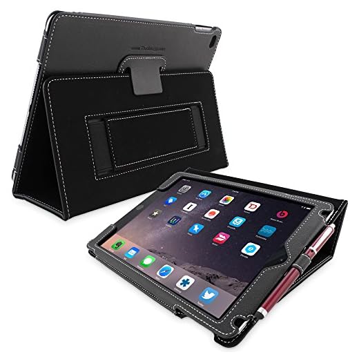 Snugg Leather Flip Stand Case for Apple iPad 3 and 4 - Black