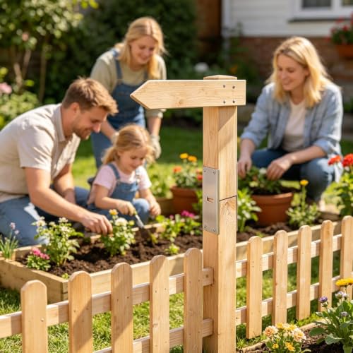 Soporte de refuerzo para poste de madera 4x4 en acero inoxidable kit de 2 piezas para jardin 3