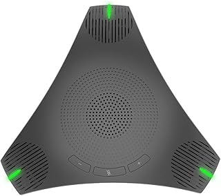 LLLY Mini USB Desktop Computer Conference Omnidirectional Microphone Mic Speaker Speakerphone for Business Video Meet