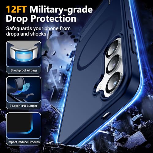 Image of SPIDERCASE Magnetic for Samsung Galaxy S25 Plus Case, [3 Stand Ways][ Military Grade Drop Protection] with Invisible Stand Shockproof Slim Case for Samsung Galaxy S25 Plus 6.7 inch, Blue