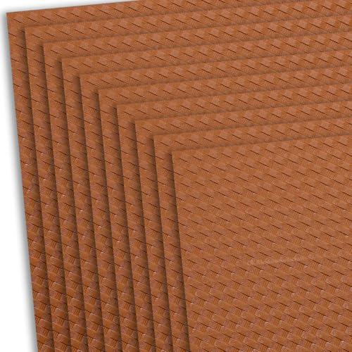 HOLSTEX Thermoform Sheet - (Basketweave Texture) - (.080 Thickness) - (8in x 8in Sheet) - (London Tan) - (10 Sheets) - for Holster Making, DIY Cosplay, Airsoft Armor