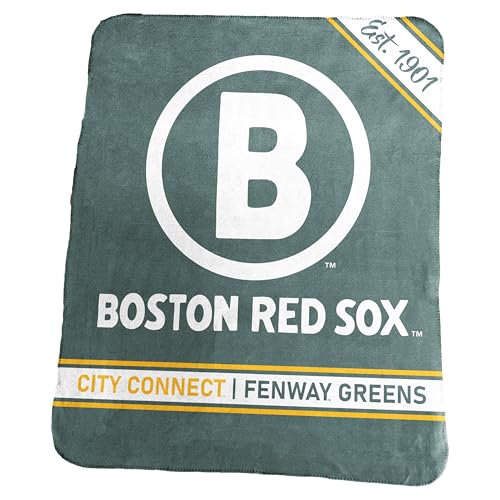 Logo Brands MLB Classic Fleece Throw Blanket - 50" x 60" (Boston Red Sox - City Connect)