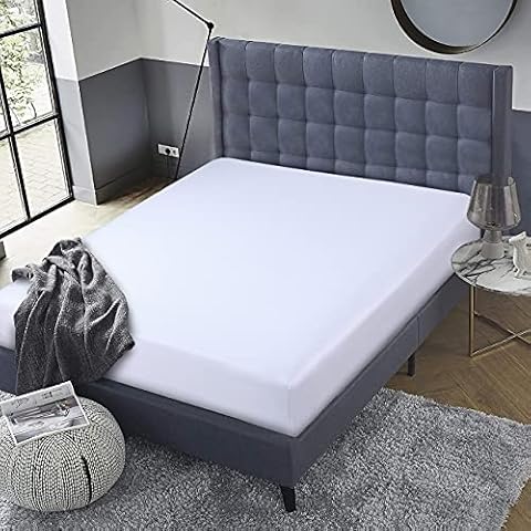 500 Thread Count 100% Pure 5 Star Hotel Quality Egyptian Cotton Luxurious Fitted Bedsheet With Extra Depth Of 40cm/16 inches (White, Double: 137x190cm + 40cm Deep) Cover