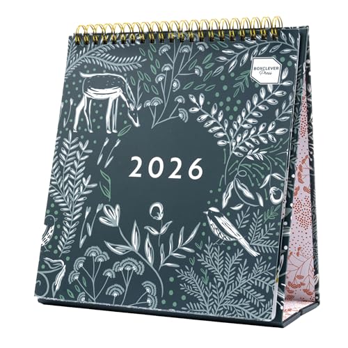 Boxclever Press Desk Calendar 2026. Freestanding 2026 Calendar runs Jan - Dec’26. Stunning 2026 Desk Calendar to Manage Busy Schedules. Desktop Calendar 2026-22.5 x 20.5cm