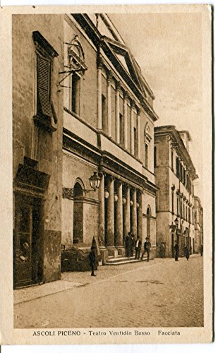 Primi '900 Ascoli Piceno Teatro Ventidio Basso Facciata FP B/N ANIM Cartolina Postale