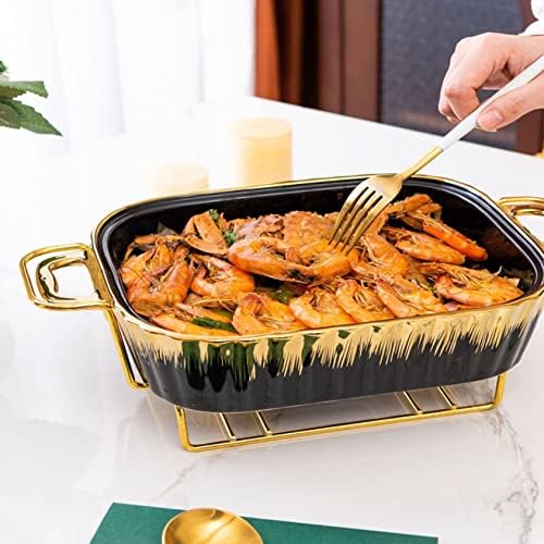Ceic zestaw naczyń do tarcia – 1,5 l podgrzewacz do żywności w formie bufetu do cateringu, na wesela, imprezy i imprezy, zawiera pokrywki i regulowane uchwyty na paliwo, idealny do serwowania gorących