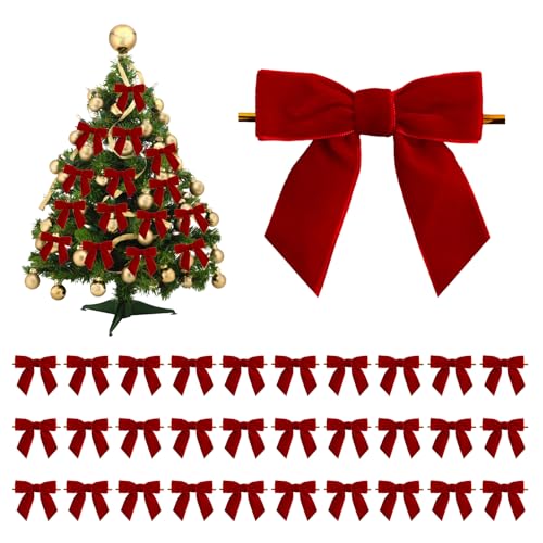 CHDZSW 30 Stück 8x8cm Weihnachten Schleifen, Weihnachtsschleifen,...