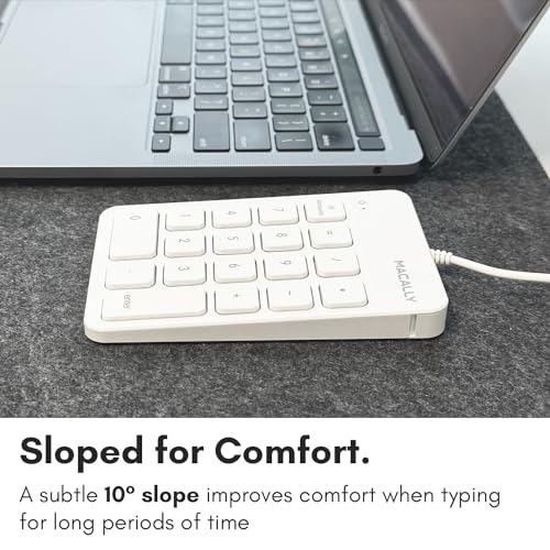 Macally USB Numeric Keypad | Wired Number Pad | External Number Pad for Laptop Computer Desk PC Mac (Perfect for Data Entry) 10 Key USB Keypad