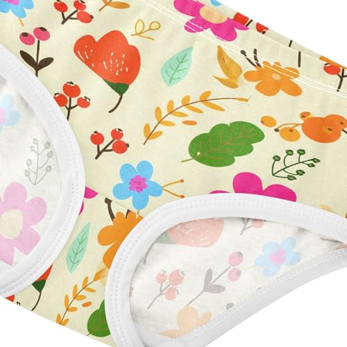 Flowers Floral Yellow Toddler Girls's Underwear 2T 23022264