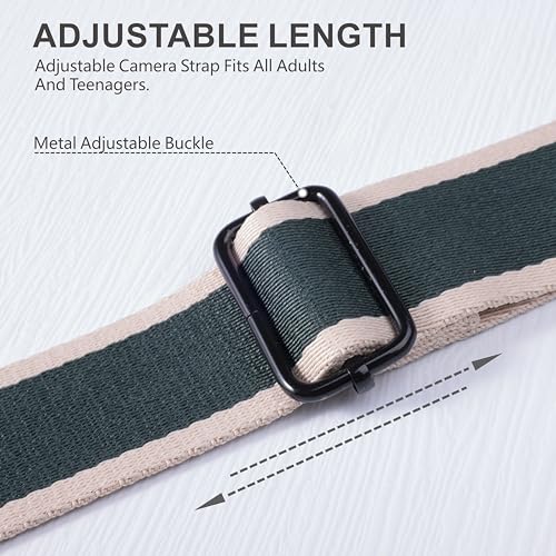 Image of Padwa Lifestyle Adjustable Camera Strap - 1.5 inch Top Layer Cowhide Head Camera Straps for Photographers, Cotton Adjustable Neck Shoulder & Crossbody Strap Quick Release for All Cameras and Binoculars