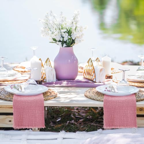 Servilletas de lino y algodón hechas a mano con flecos para mesa elegante 6