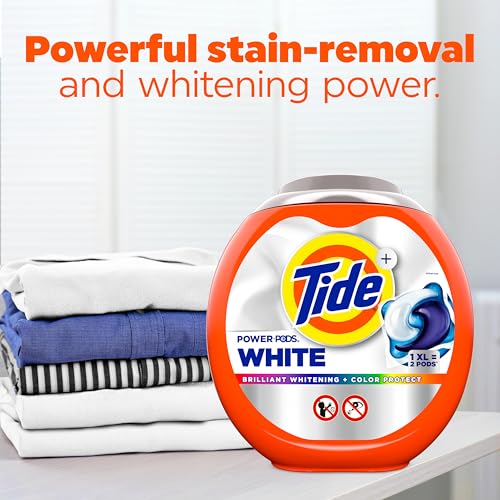 Tide Power PODS White Laundry Detergent Pacs, 63 Count, Brilliant Whitening + Color Protect - image 7
