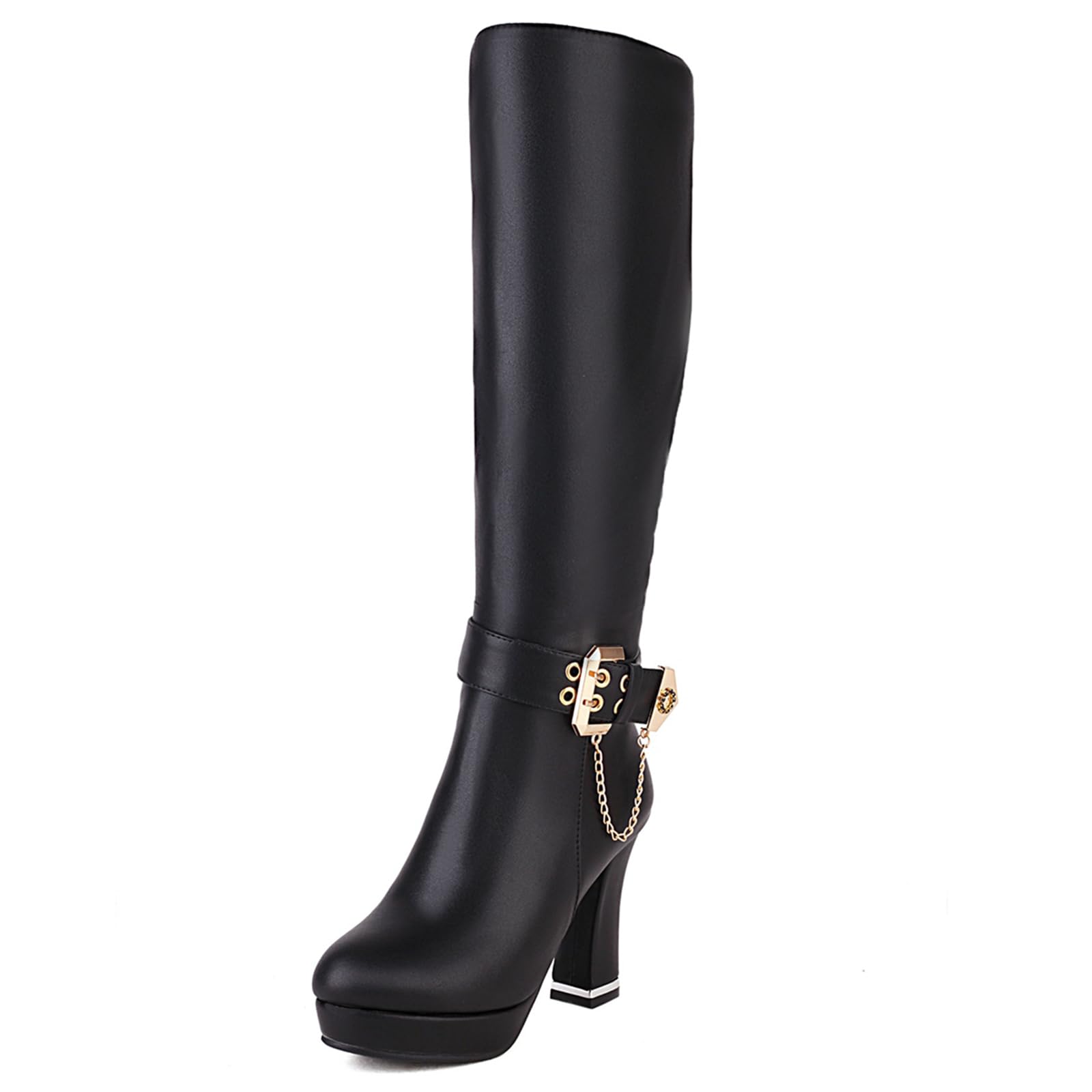 Lizoleor Moda Equestrian Donna Plateau Tacco A Blocco Boots