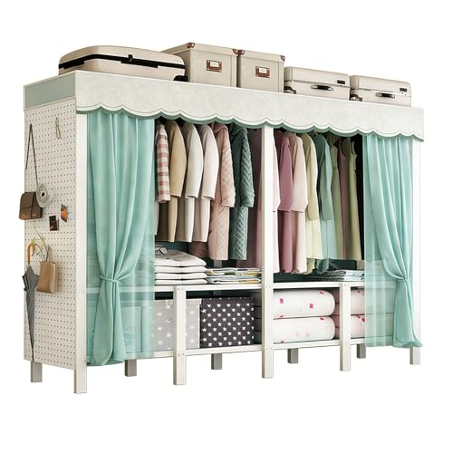 ZYYLIVR Armario Portátil Independiente,Guardarropa De Dormitorio Plegable Resistente con Funda,Sistema De Organización De Ropa para Dormitorio,Perchero De Pie para Sala De Estar,Pasillos(170x130cm)