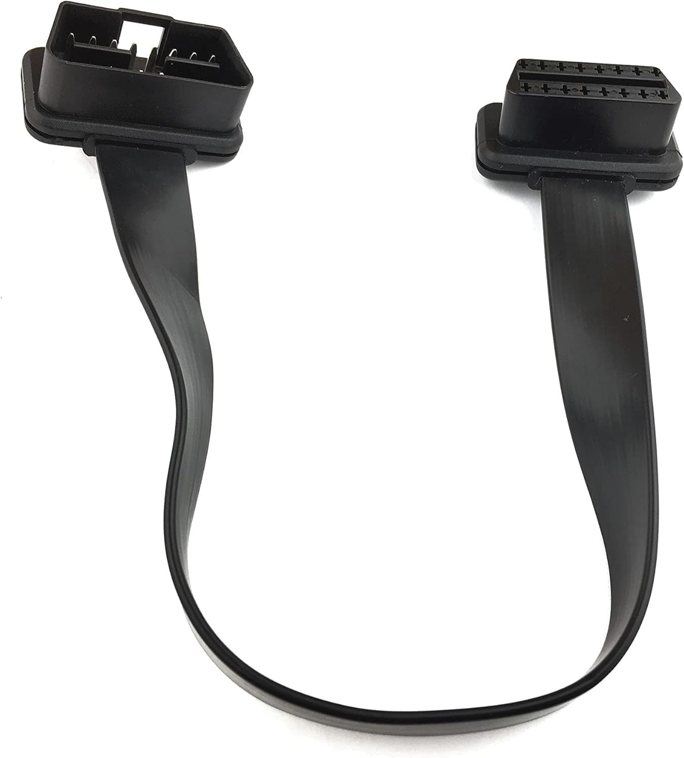 GFFG Auto OBD2 Kabel Diagnosegerät 16Pin Stecker auf Buchse Verlängerungskabel Draht Flach OBDII Flachbandkabel Diagnose Adapter Stecker