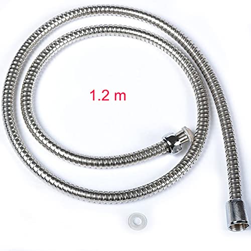 Austausch des Duschschlauchs, 1,2 m/1,5 m/2 m Duschschläuche, flexibles Duschrohr aus Edelstahl, verchromtes Badezimmer-Heizwasserrohr for Badzubehör, einfacher DIY-Austausch