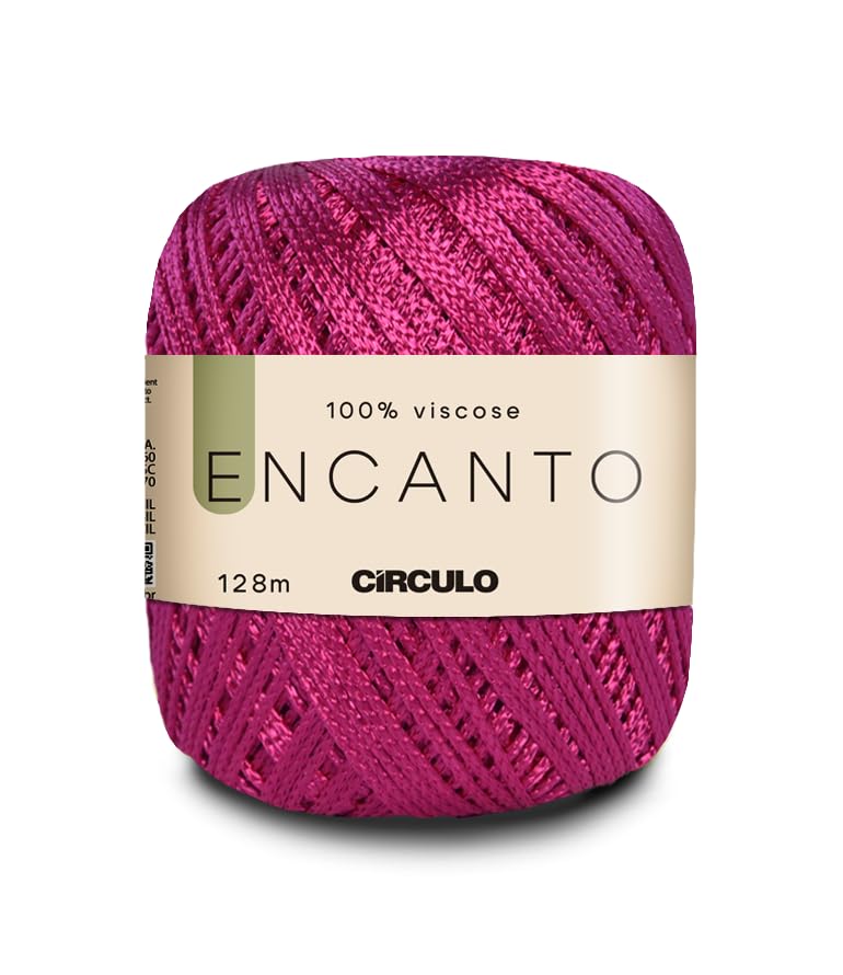 Image of CIRCULO Encanto Yarn 100% Viscose - Luxury & Shine - Light Worsted Weight Yarn - 140 yds, 3.52 oz - Color 3754 - Pink