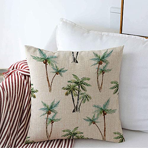 Decorative Throw Pillow Cover Farmhouse Watercolor Pattern Exotic Graphic Vintage Tropical Cute Leaf Palm Trees Nature Silhouette Textures Linen Square Pillowcase for Couch Bed 22 x 22 Inches Decorative Throw Pillow Cover Farmhouse Watercolor Pattern Exotic Graphic Vintage Tropical Cute Leaf Palm Trees Nature Silhouette Textures Linen Square Pillowcase for Couch Bed 22 x 22 Inches