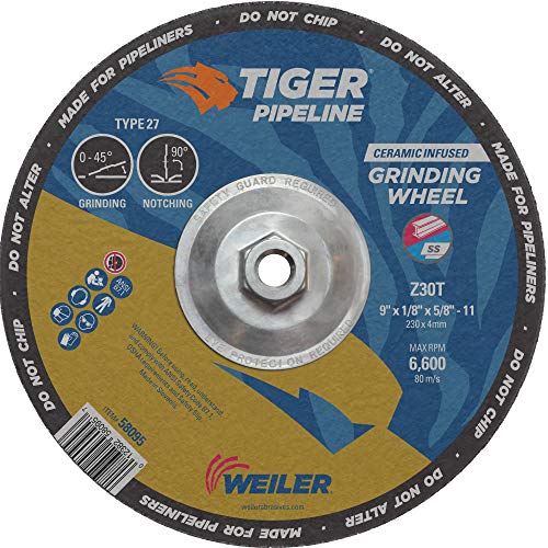 Image of Weiler 58095 9 inch x 1 /8 inch Tiger Pipeline, Z30T, 5 /8 inch-11 Nut (Pack of 10)