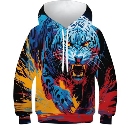 Sweatshirt léopard 3D vêtement hiver manches longues pour enfant 9-11Y