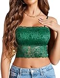 Avidlove Green Crop Top for Women Slim Lace Adjustable Undershirt (Green Small)