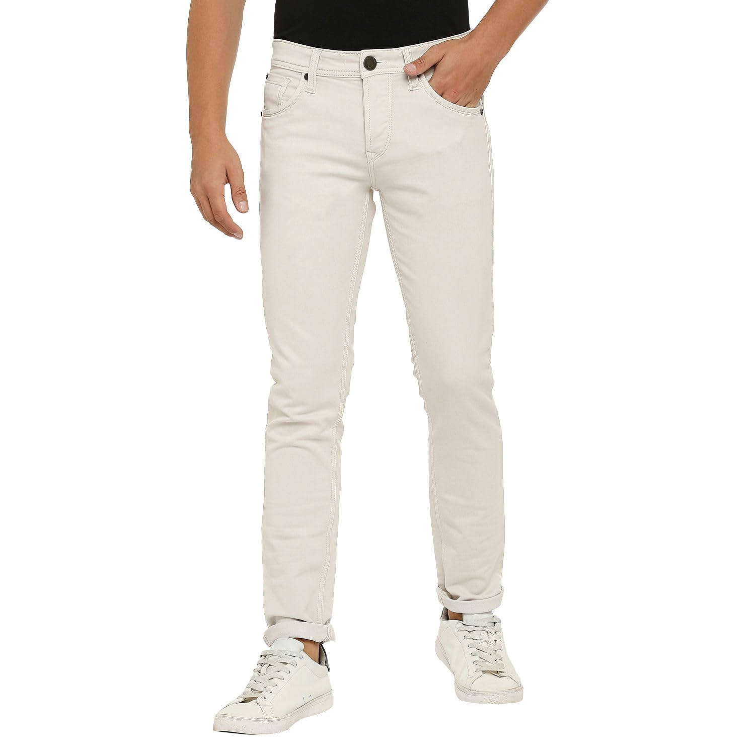 LAWMAN PG3Men's Slim Fit Ivory Cotton Jeans
