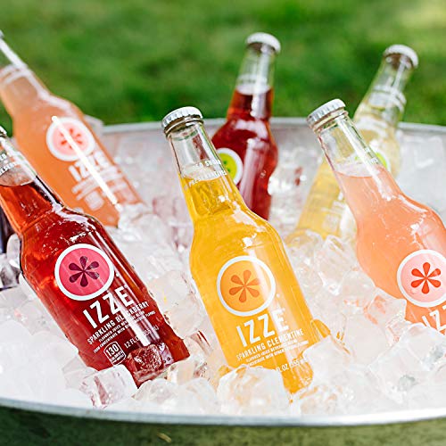 IZZE Sparkling Juice, Blackberry, 12 Fl Oz of glass bottles, Pack of 12