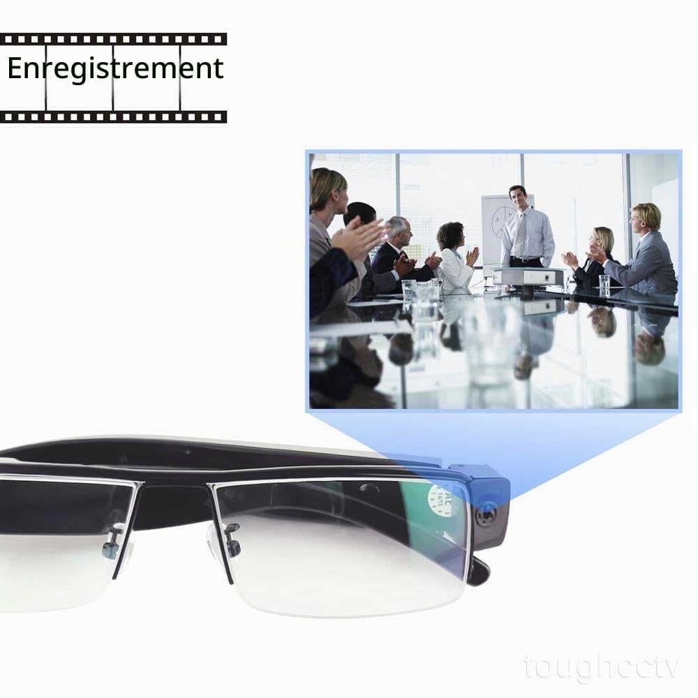 HD Lunettes caméra Espion 1080P - Mini DV CAM Videos Hidden Recorder Audio DVR Outdoor Sports Camera Fashion Portable Sunglasses Portable Carte mémoire 16 Go