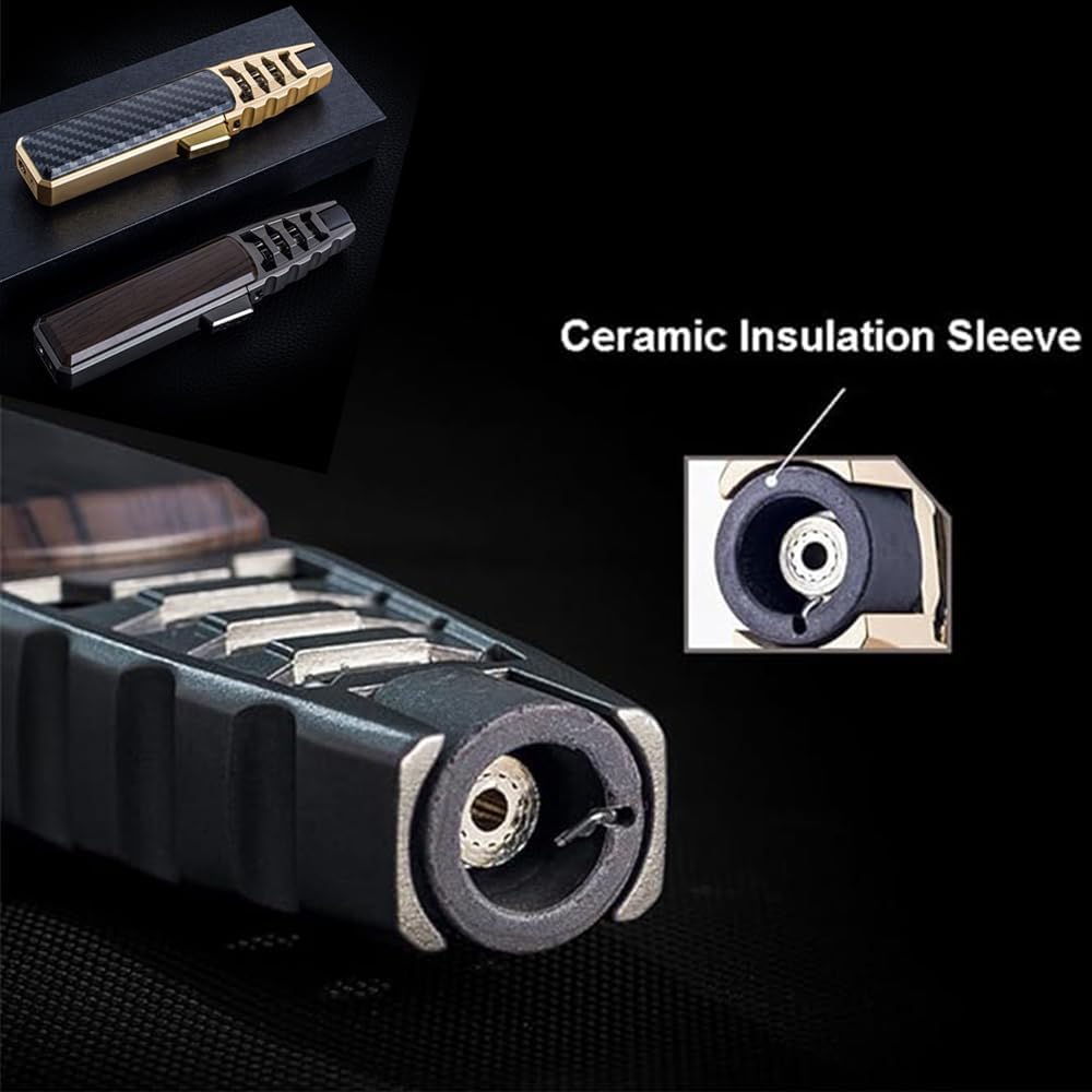 Briquet Brite Fire Brightfire - Briquet torche rechargeable - Briquet sans flamme rechargeable - Briquet électrique lumineux - Briquet rechargeable Britefire (noir + bois)