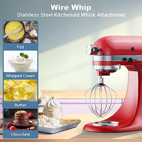 Fouet Kitchenaid en acier inoxydable robuste pour robot pâtissier 4.8L