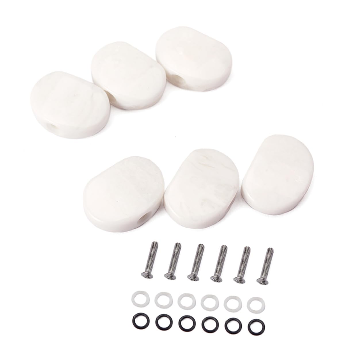 ERINGOGO 6Pcs Vintage Guitar Tuning Pegs Set with Acrylic Buttons Replacement Machine Heads for Electric Guitar Durable Sealed Tuners for Accurate Tuning