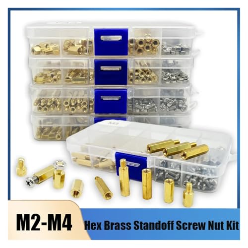 Brass Standoff Kit Hex Column Spacer Screw Nut Motherboard Standoff Spacer Nut Male Female of PCB Circuit Board M2 M2.5 M3 M3 M4(M2 Round (120 PCS))