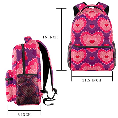 Sac à dos portable motif cœur rose protégeant votre ordinateur