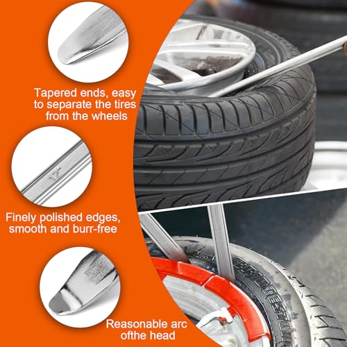 XPAPOV 27 Pcs Reifenheber Kombination, 30cm / 11.8inch Montiereisen, Mit 3 Rad Felge Protektoren, Reifenmontage Werkzeug für Motorrad, Fahrrad, Wagen, Scooter