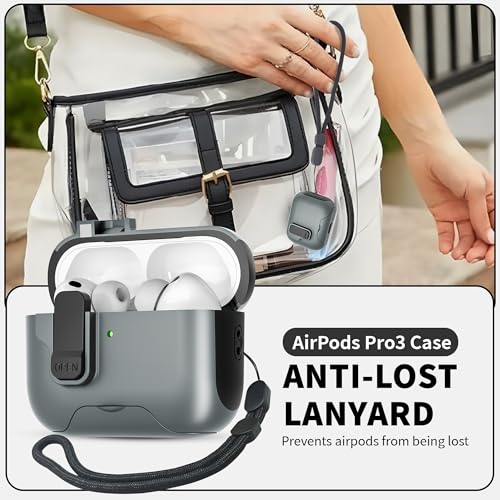 Coque AirPods Pro 3 design gris rigide haute protection
