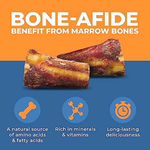 K9warehouse Beef Bone Marrow Dog Treats - Long Lasting Dog Bones for Aggressive Chewers - All-Natural Marrows Treats for Dogs - High-Protein Marrow Bones for Dogs Small, Medium, Large & Extra Large