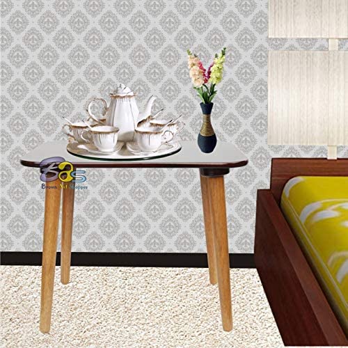 Image of BAS Brown Art Shoppee Engineered Wood Fold-able Rectangle Shaped Tea Coffee Breakfast and Laptop Table (Brown)