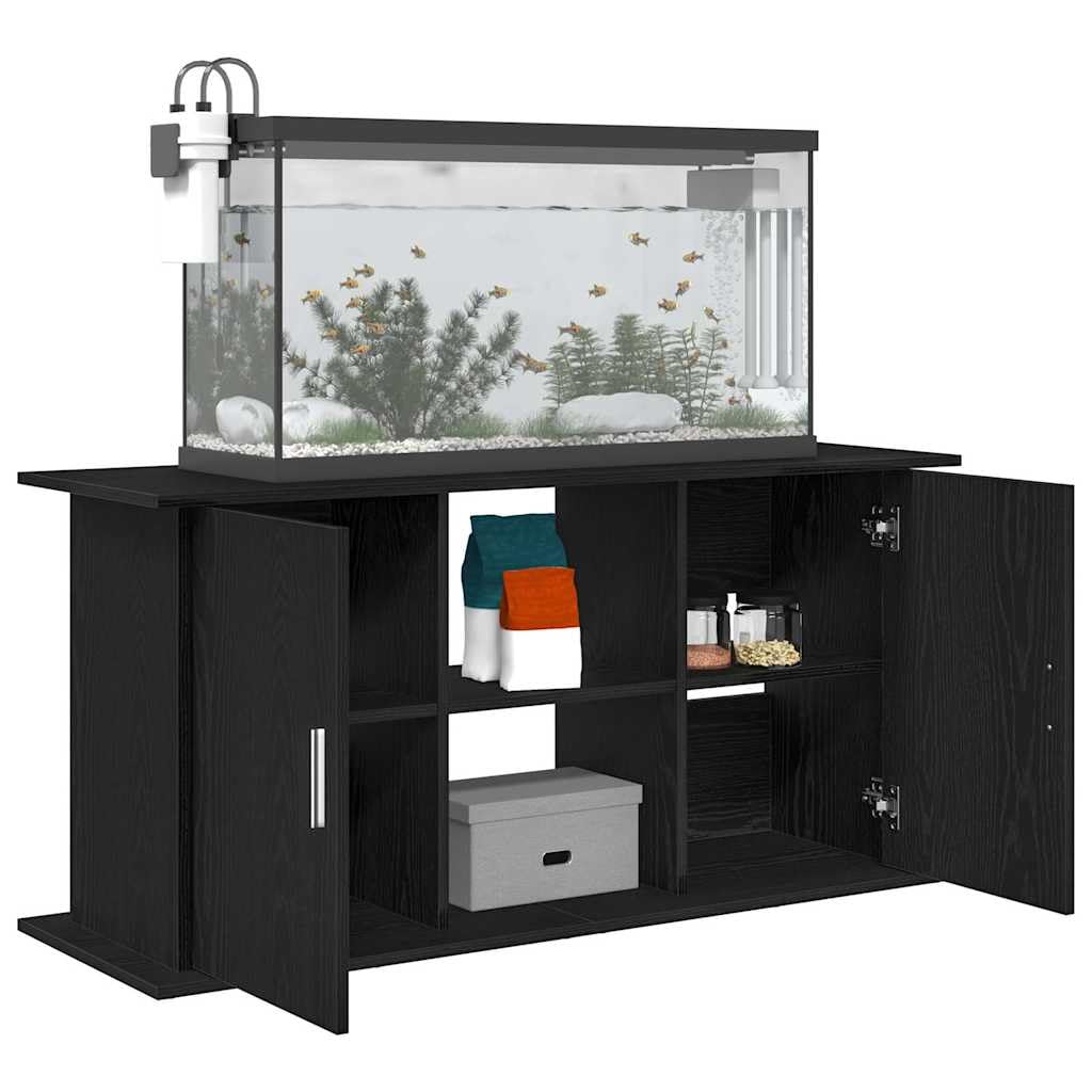 Tomostar Support pour Aquarium, Meuble pour Aquarium Meuble de Base Table d'aquarium chêne noir 121x41x58 cm bois d'ingénierie