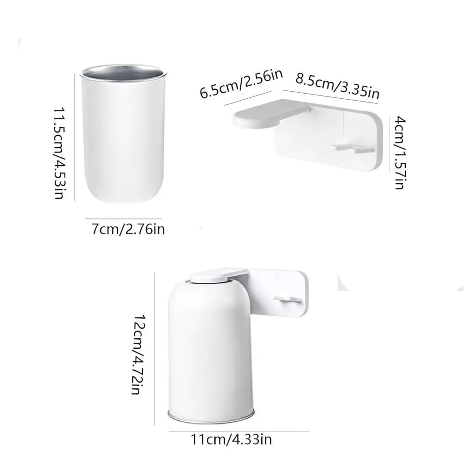 Soporte magnético for cepillos de Dientes, Taza for Enjuague bucal Acero Inoxidable, instalación Simple sin Clavos, 1 Uds para Ducharse,Cepillarse Los Dientes