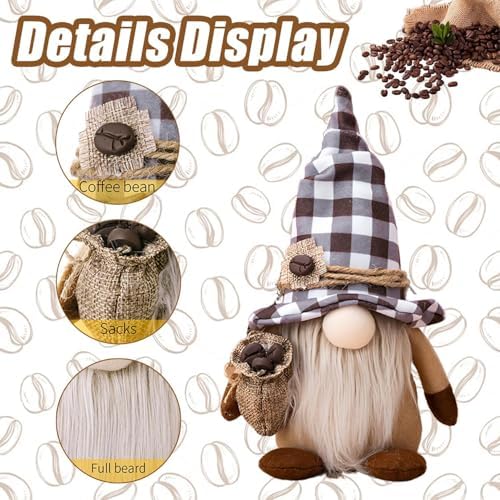 2 gnomi da caffè, decorazione primaverile, estate, gnomo, decorazione autunnale, gnomo, statuette, decorazione primaverile, decorazione autunnale, da appendere, in peluche, per autunno