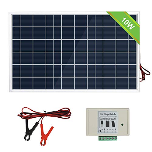 ECO-WORTHY 10W 12V Portable Waterproof PV Polycrystalline Solar Panel System kit W/Battery Charge