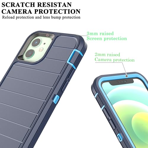 Coque robuste iPhone 13 Mini à rayures antidérapantes en caoutchouc solide